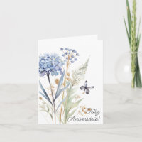 Cartão Portuguese Birthday Card Wildflowers