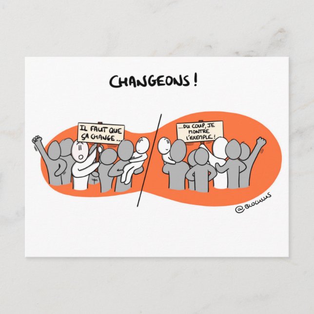 Carte de Coaching "Changeons par l'exemple !" Postcard (Front)