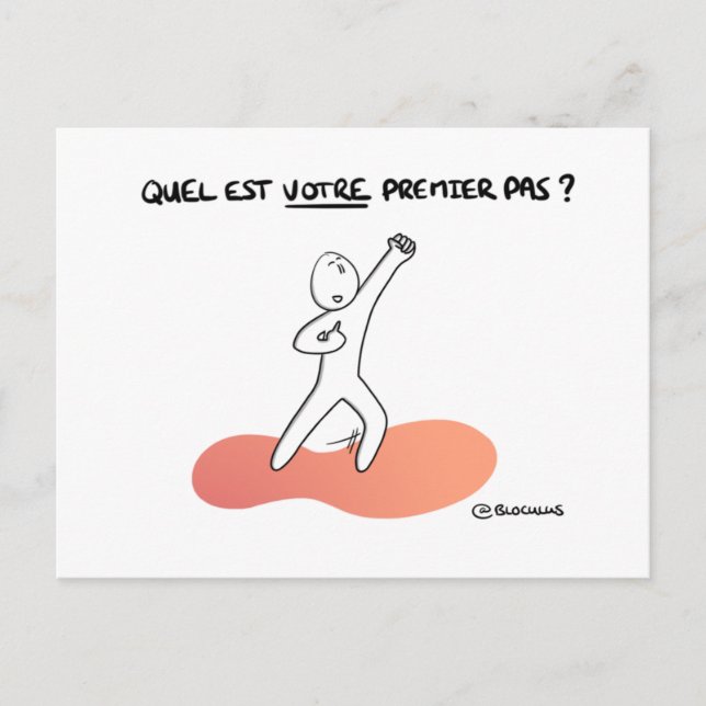 Carte de Coaching "Quel est votre 1er pas ?" Postcard (Front)