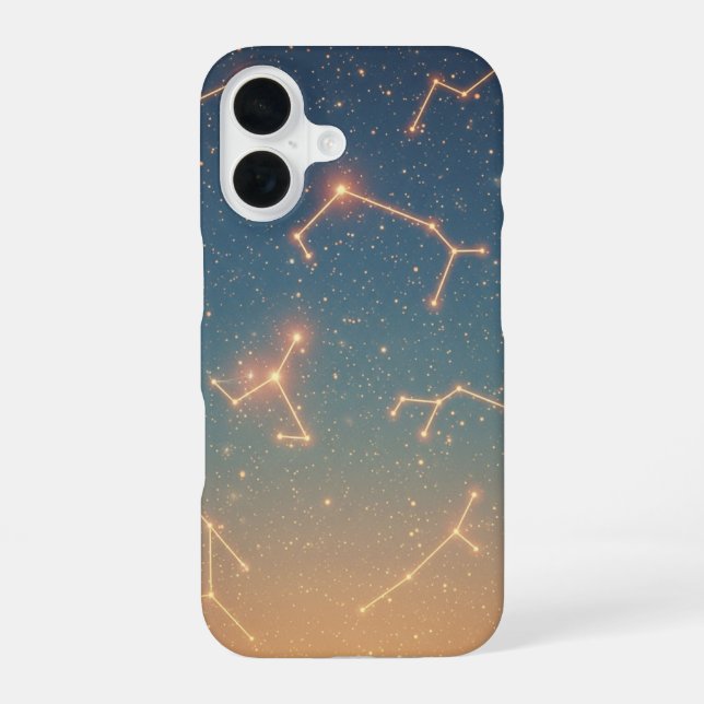Carte de Constellations Rétro iPhone 16 Case (Back)