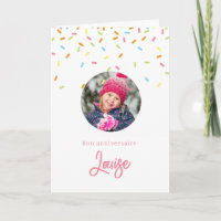Carte de joyeux anniversaire avec photo et pépites