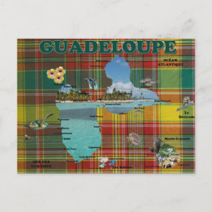 Carte de la Guadeloupe en madras Postcard