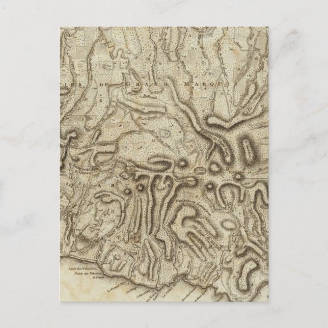 Carte de l'Isle de la Grenade Postcard (Front)