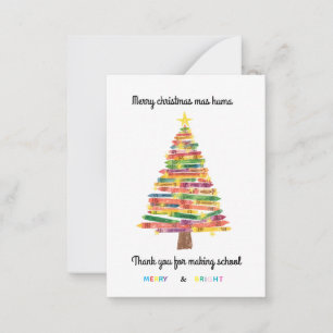 Carte de Noël personnalisée pour enseignant Card