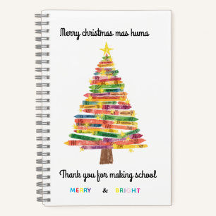 Carte de Noël personnalisée pour enseignant Notebook