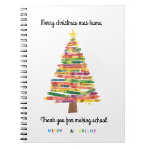 Carte de Noël personnalisée pour enseignant Notebook