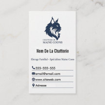 Carte de Visite Personnalisée Chatterie Maine Coon