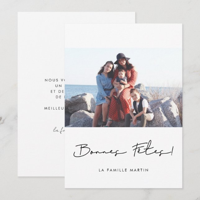 Carte de vœu photo Bonnes fêtes à personnaliser Holiday Card (Front/Back)