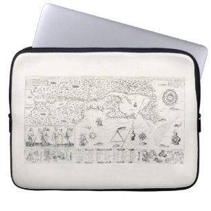 Carte Française Canada (Québec) par Champlain 1612 Laptop Sleeve