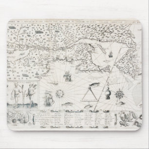 Carte Française Canada (Québec) par Champlain 1612 Mouse Pad