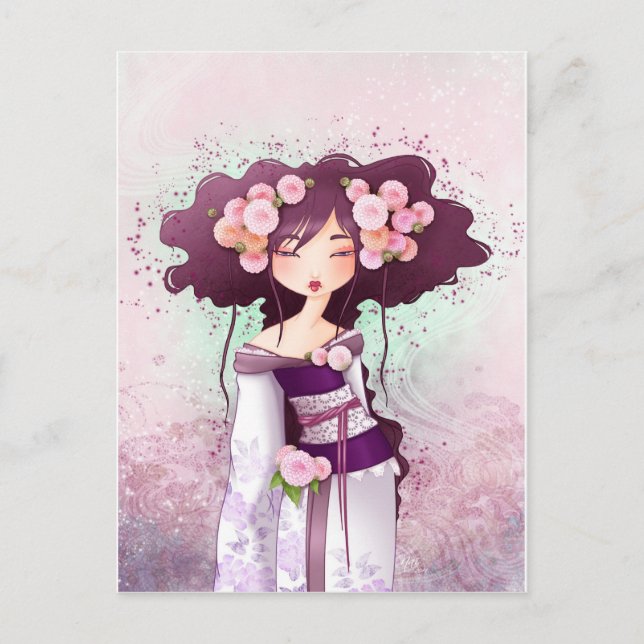 Carte geisha dahlia postcard (Front)