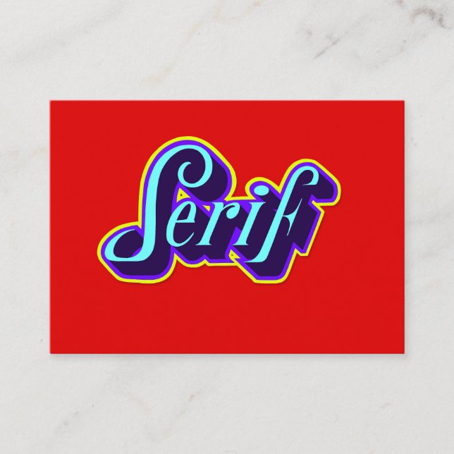 Carte Lettrage Serif  Calling Card (Front)