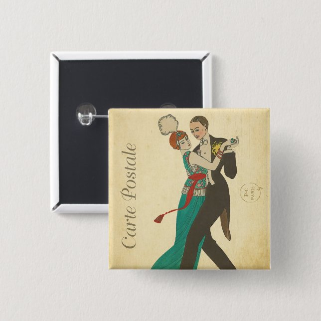 Carte Postale Button (Front & Back)