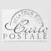 Carte Postale French Vintage Decoupage Paris Text 