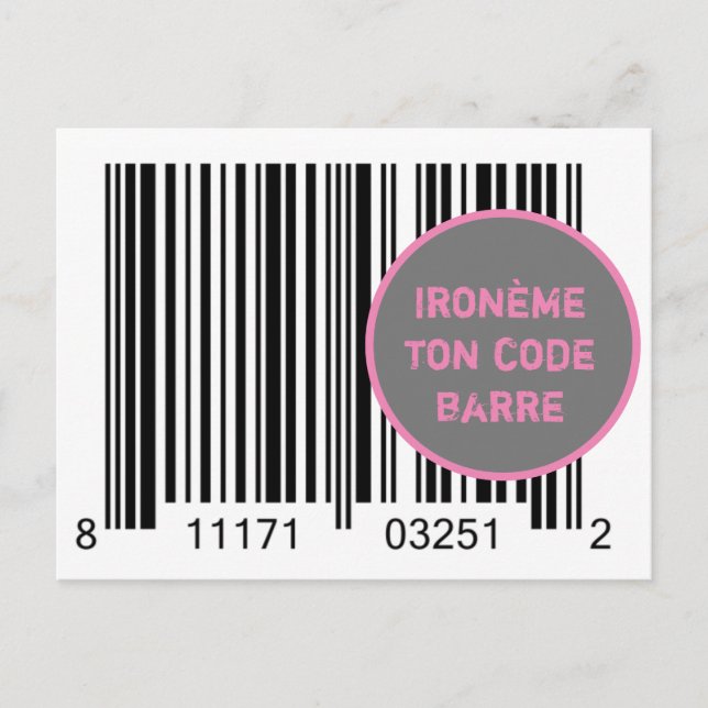 Carte Postale Ironème « Ironème tonne code-barre » Postcard (Front)