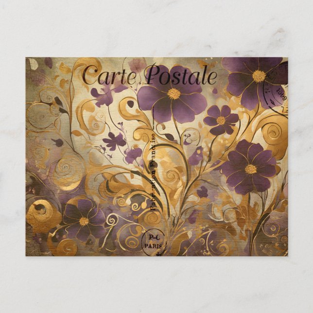 Carte Postale , Vintage Floral 9 Postcard (Front)