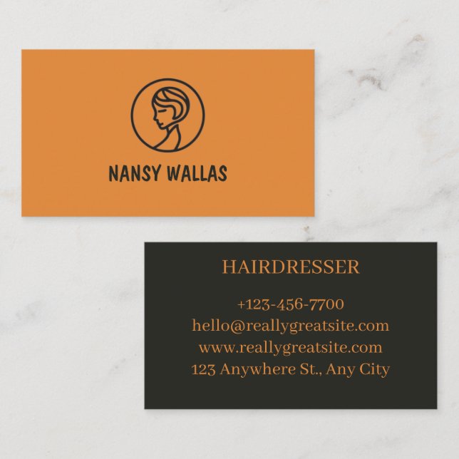 carte visite pour coiffeuse business card (Front/Back)