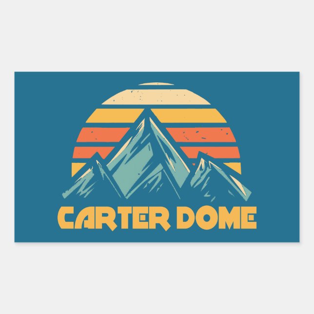 Carter Dome New Hampshire Retro Turquoise Rectangular Sticker (Front)