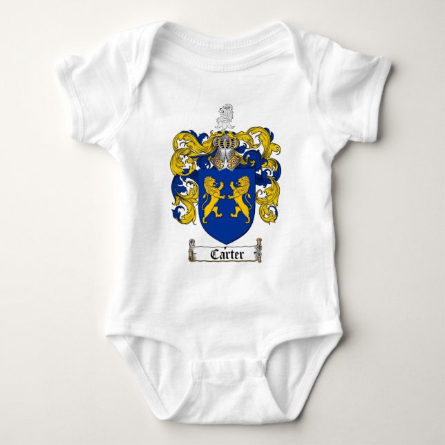 CARTER FAMILY CREST -  CARTER COAT OF ARMS BABY BODYSUIT (Front)