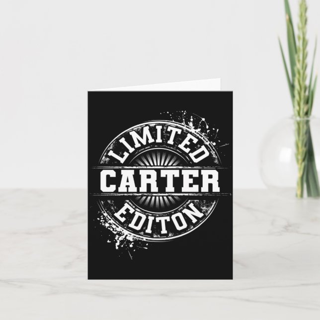 Carter Lied Edition Funny Personalised Name Joke Card (Front)
