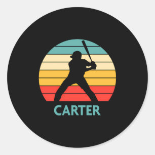 Carter Name Gift Personalized Baseball T Shirt  Classic Round Sticker