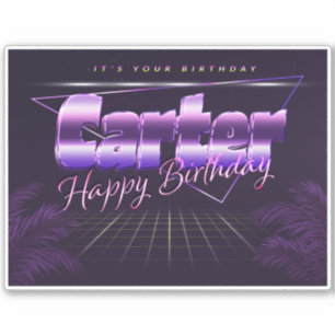 Carter Name Vorname lila retro Sticker Geburtstag