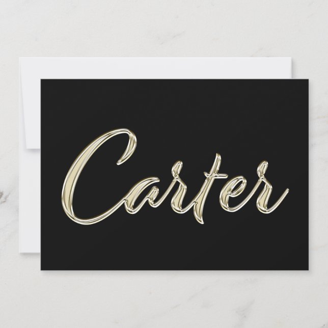 Carter Name white gold Handwriting Card (Front)