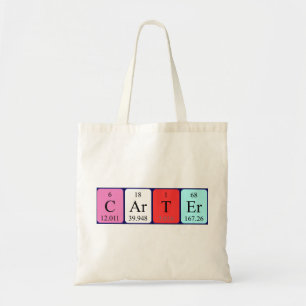 Carter periodic table name tote bag