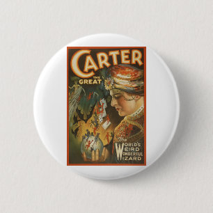 Carter the Great - The World's Weird Wizard 6 Cm Round Badge