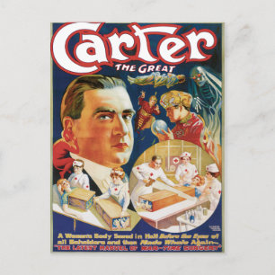 Carter The Great Vintage Magician Advertisement Postcard