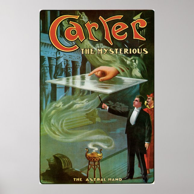 Carter The Mysterious ~  Vintage Magic Act Poster (Front)