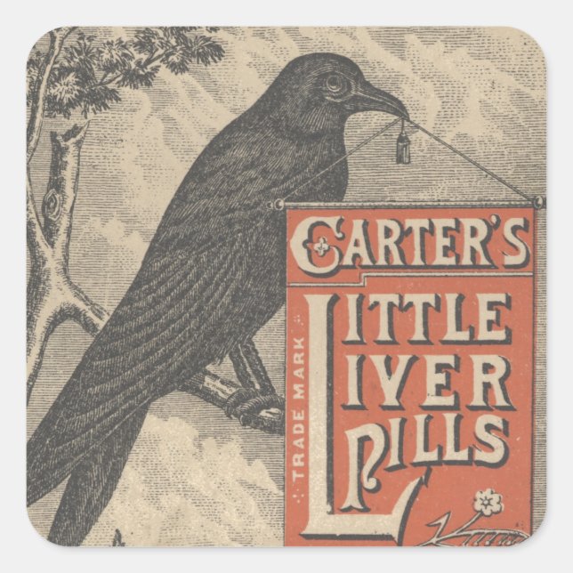 Carter's Little Liver Pills Ephemera Square Sticker (Front)