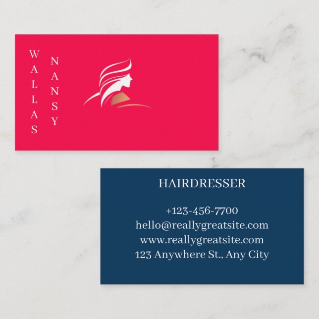 Cartes de visite pour coiffeuse business card (Front/Back)