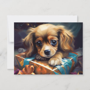Cartes Postales Puppy Noël Postcard