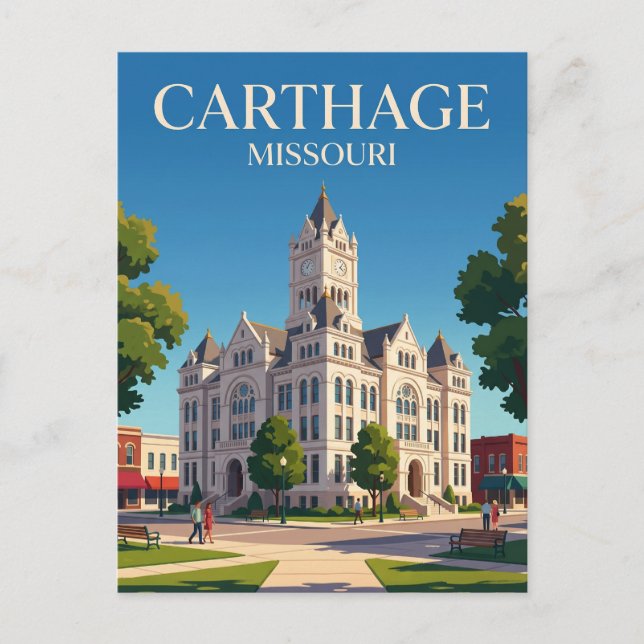Carthage Historic Square Missouri Postcard (Front)