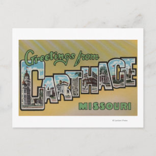Carthage, Missouri - Large Letter Scenes Postcard