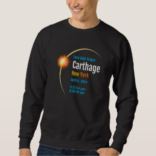 Carthage New York NY Total Solar Eclipse 2024 1 Sweatshirt