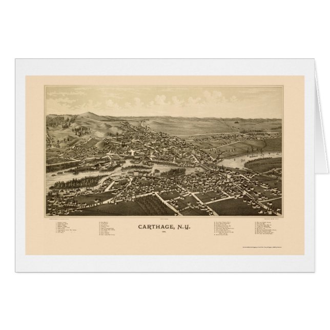 Carthage, NY Panoramic Map - 1888 (Front Horizontal)