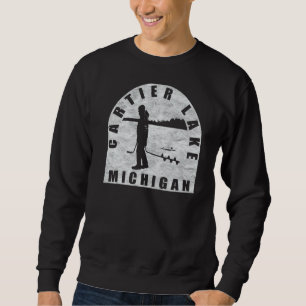 Cartier Lake Ice Fishing Michigan Sweatshirt