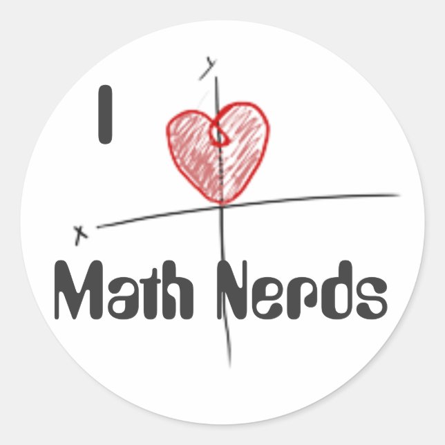 Cartioid math nerd love classic round sticker (Front)