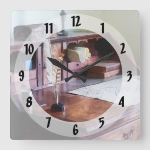 Cartographer's Desk Square Wall Clock