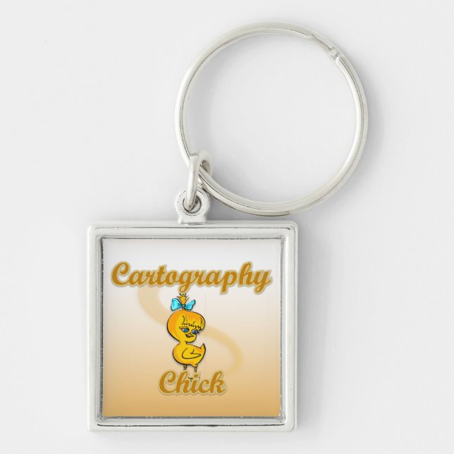 Cartography Chick Key Ring (Front)
