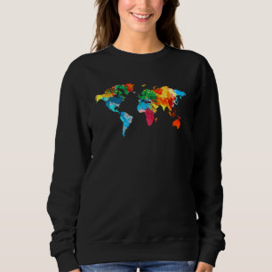 Cartography Countries Travelling Traveller Colourf Sweatshirt