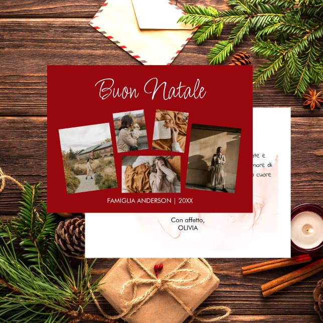 Cartolina di Natale Collage di Foto Festivo Holiday Card (Cartolina di Natale Collage di Foto Festivo Holiday Card)