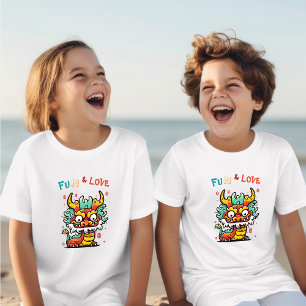 Carton Dragon Chinese New Year Fun Fu Kids Gift T-Shirt
