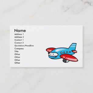 cartoon aeroplane business card