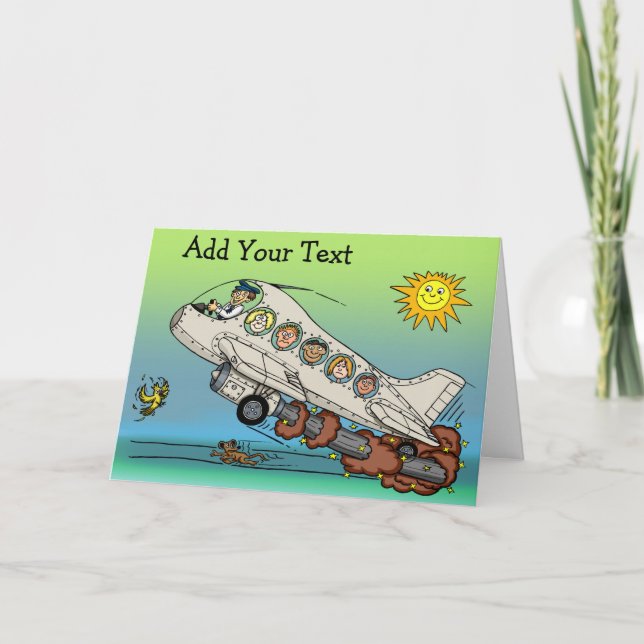 Cartoon Aeroplane Card (Front)