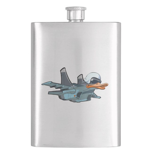 Cartoon aeroplane hip flask (Front)