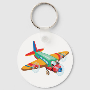 cartoon aeroplane key ring