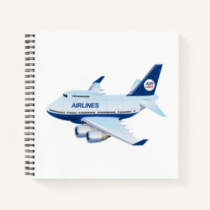 Cartoon aeroplane notebook